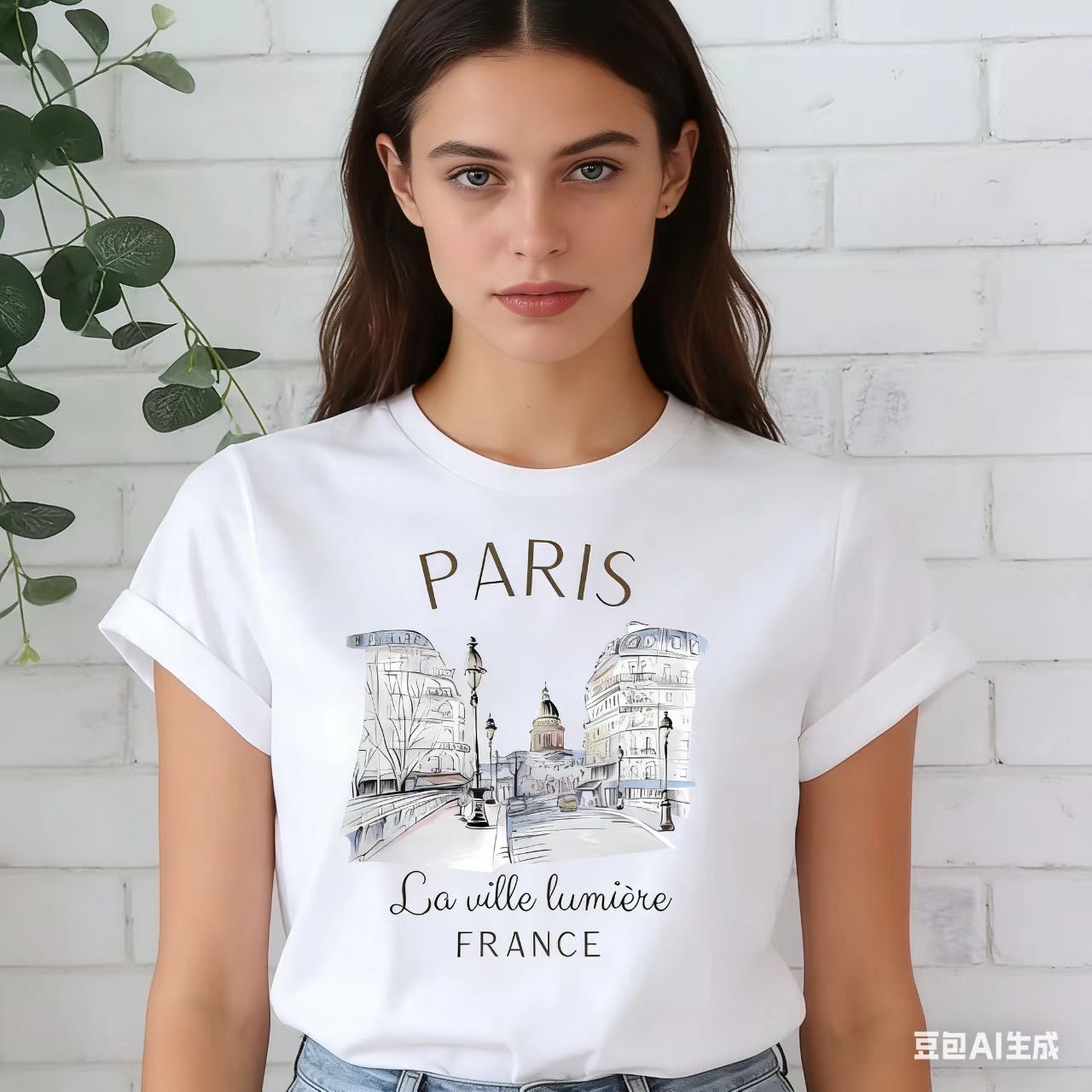 Summer Clothing In Paris - Camiseta feminina branca com estampa de