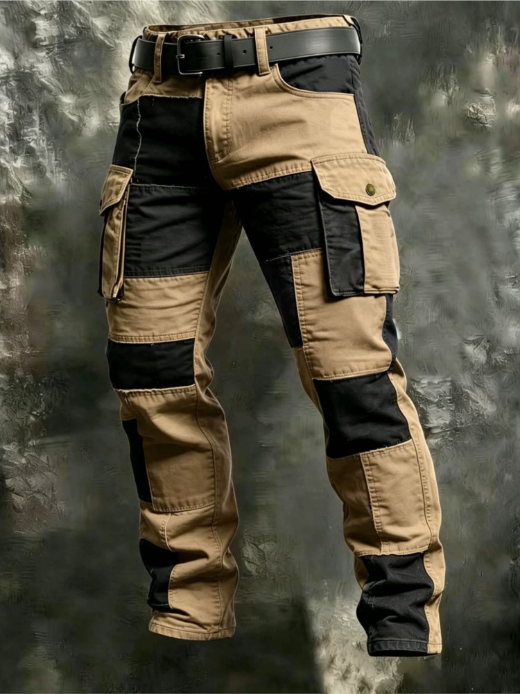 Summer Clothing Work - Calças Cargo Masculinas de Algodão Cáqui