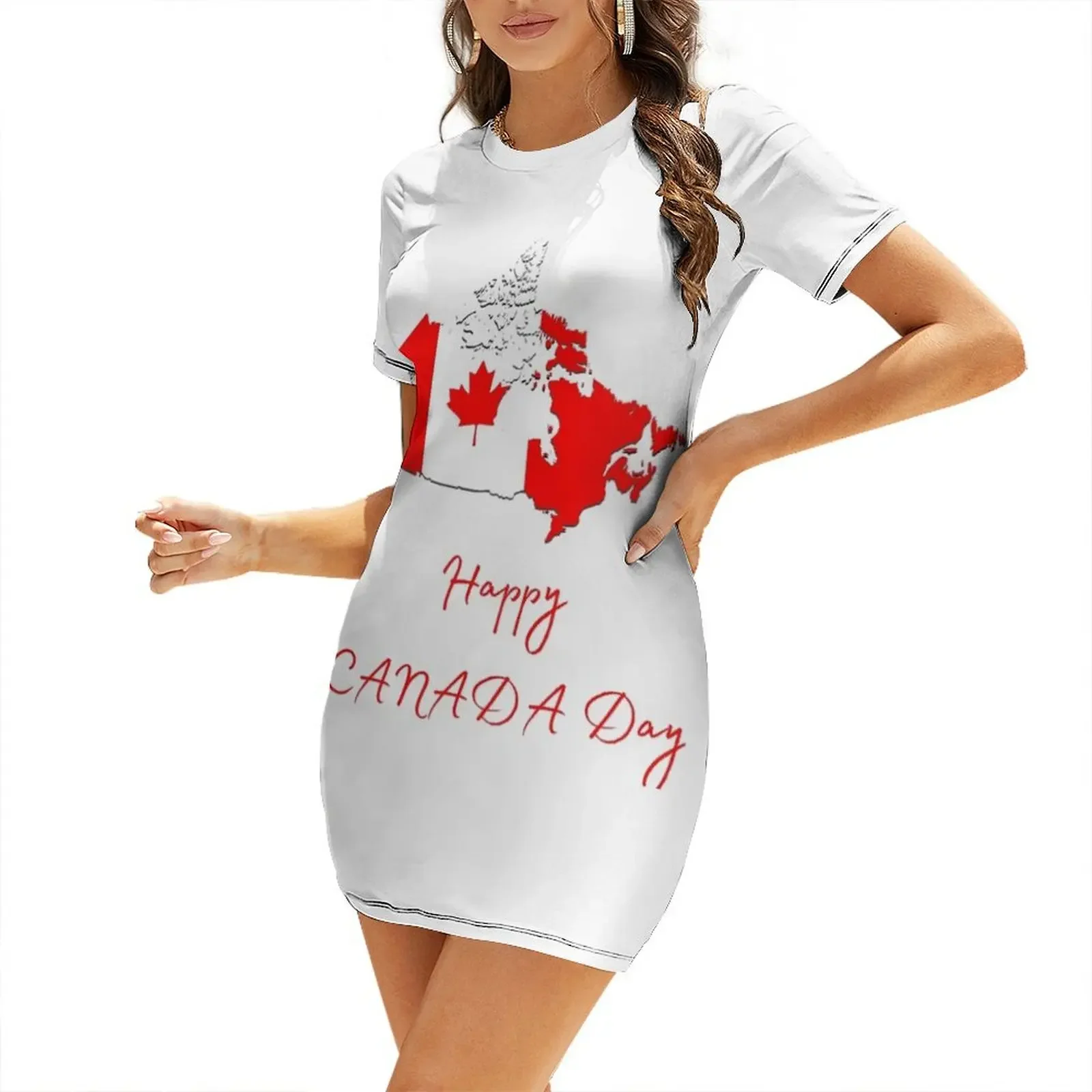 Summer Clothing Women Canada - Vestido de manga curta para o