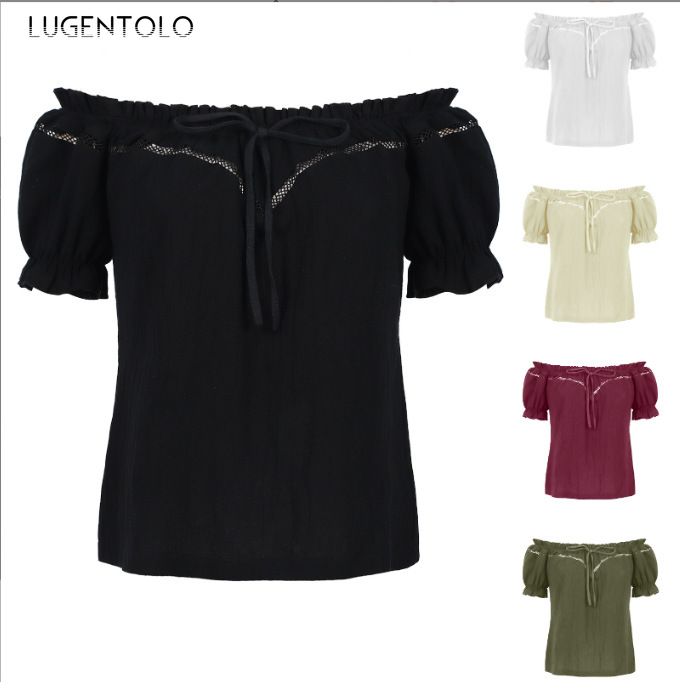 Summer Renaissance Clothing - Mulheres retro camisa escura renascentista blusa