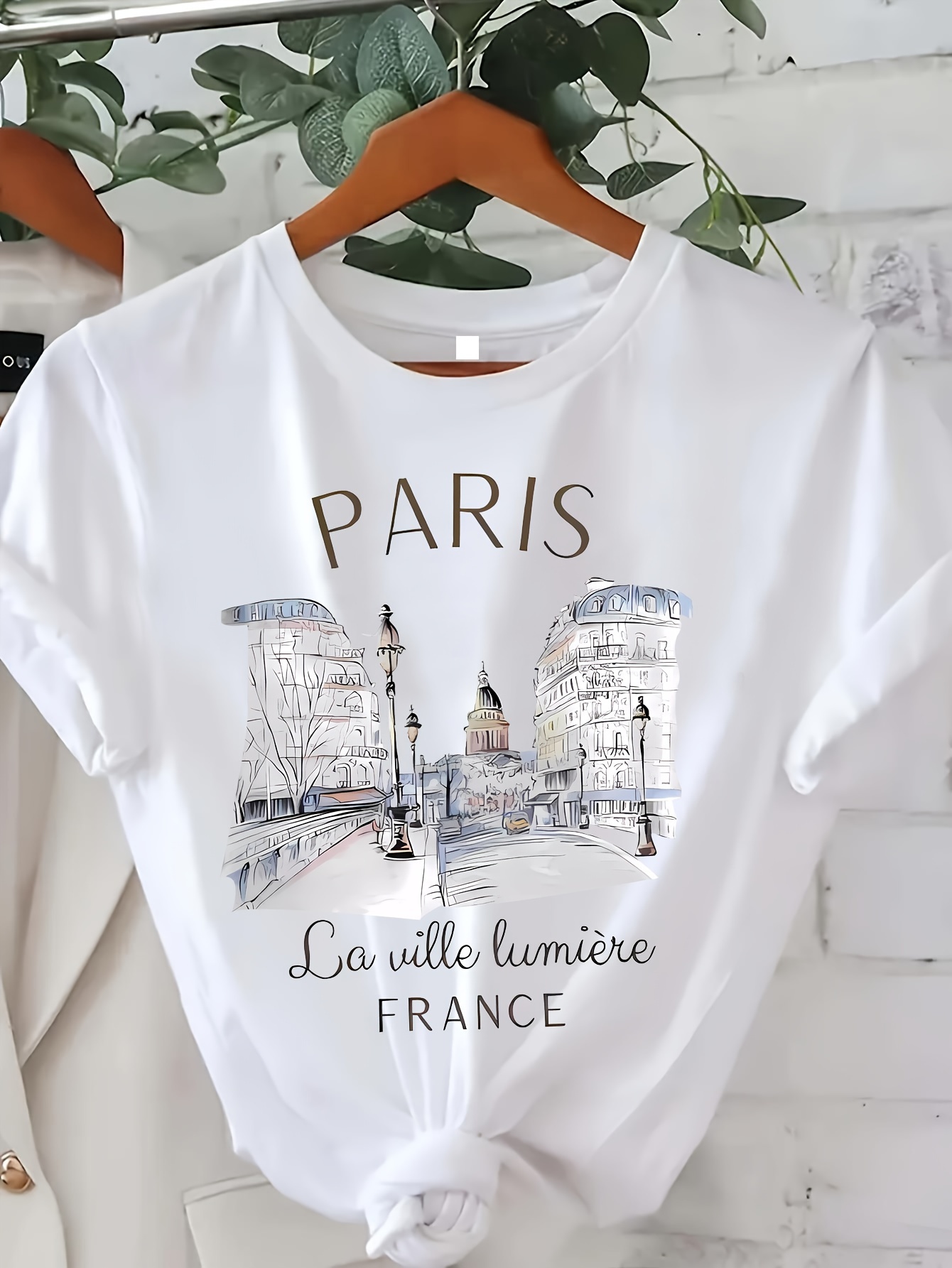 Summer Clothing In Paris - Camiseta feminina com estampa Paris, manga