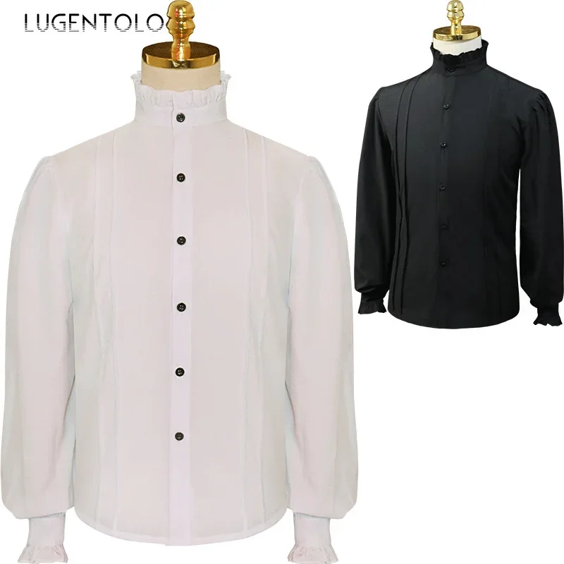 Summer Renaissance Clothing - Homens medieval renascentista camisas steampunk victoria