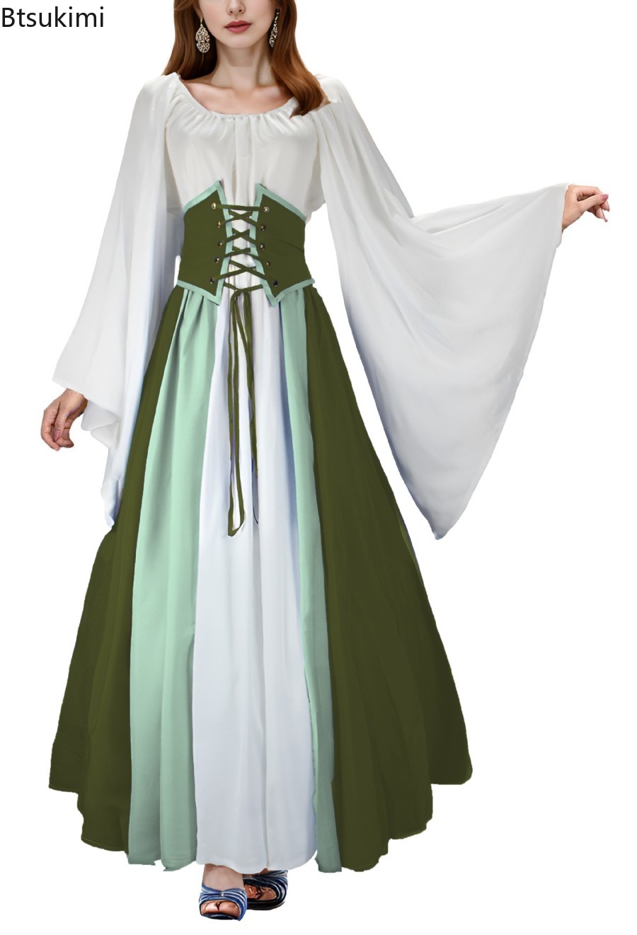 Summer Renaissance Clothing - Novo Vestido Gótico Medieval Vintage Renascentista