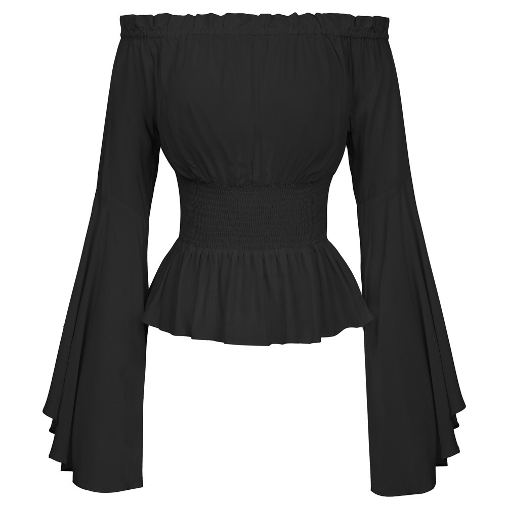 Summer Renaissance Clothing - Goth camisa fina queimada manga longa