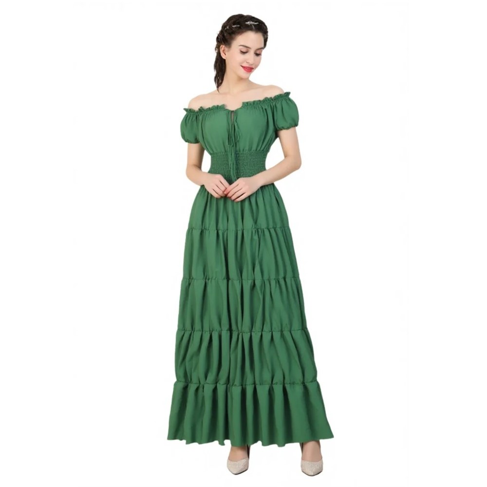 Summer Renaissance Clothing - Vestido medieval renascentista feminino, irlandês, ombro