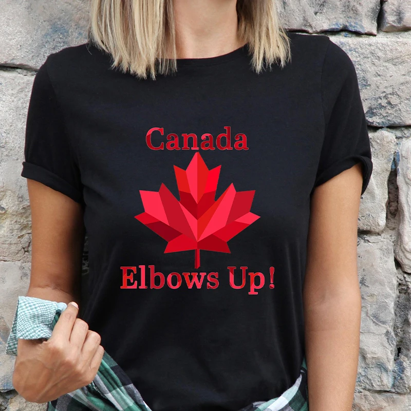 Summer Clothing Women Canada - Cotovelos até canadá camiseta feminina engraçado