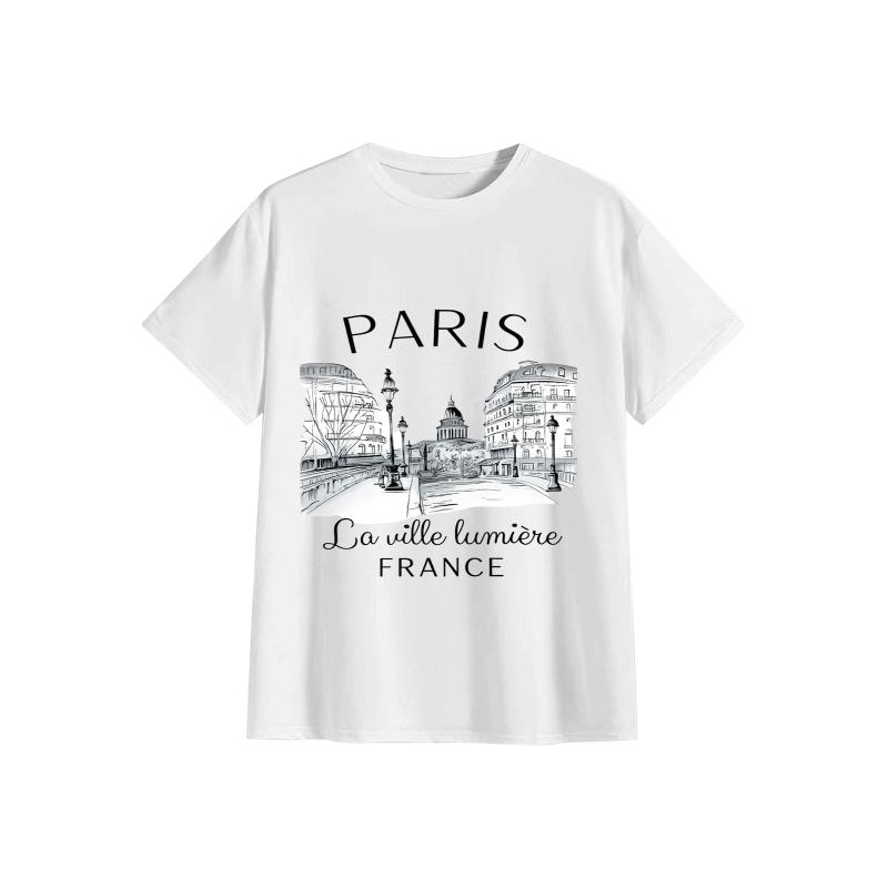 Summer Clothing In Paris - 90s t camisa paris feminino impressão