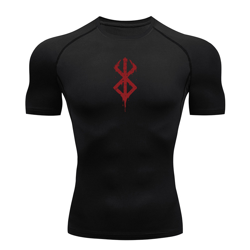 Summer Gym Clothing - Camisetas de Compressão Masculinas Estampadas de