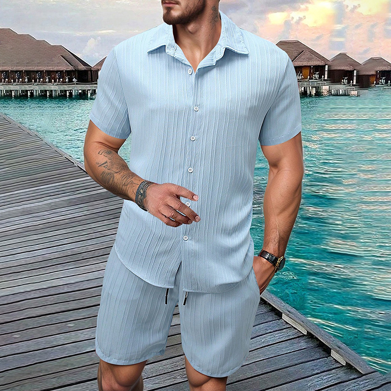 Summer Clothing Guys - Conjunto Masculino Novo 2026: Camisa de