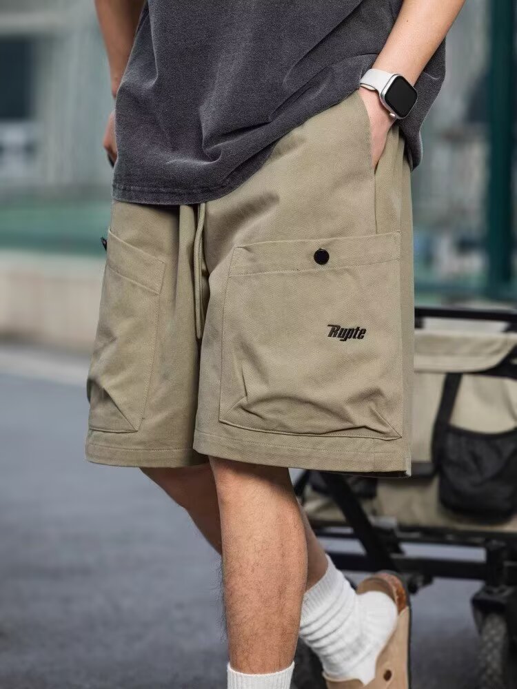 Summer Clothing Work - Retro grande bolso trabalho shorts masculino