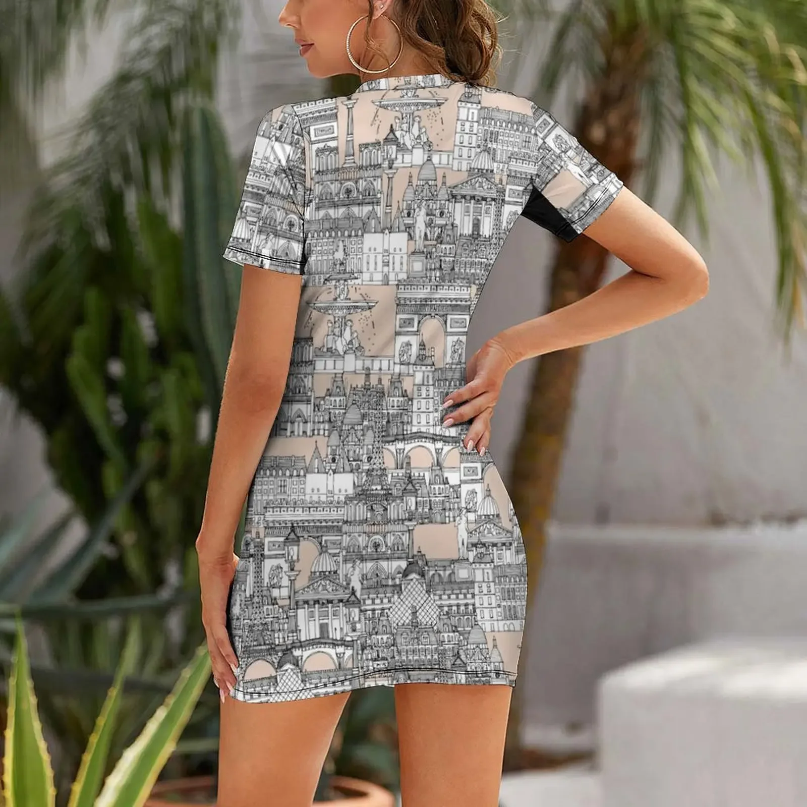 Vestido de manga curta rosa aç - Summer Clothing In Paris avaliação e preço