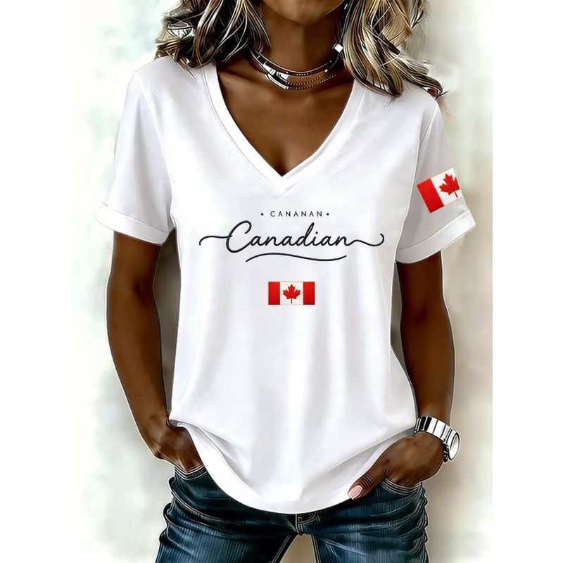 Camisetas femininas com estamp - Summer Clothing Women Canada avaliação e preço