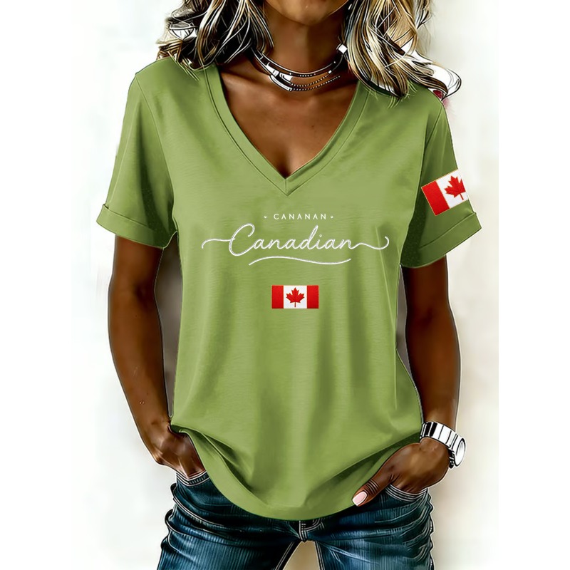 Camisetas femininas com estamp - Summer Clothing Women Canada avaliação e preço