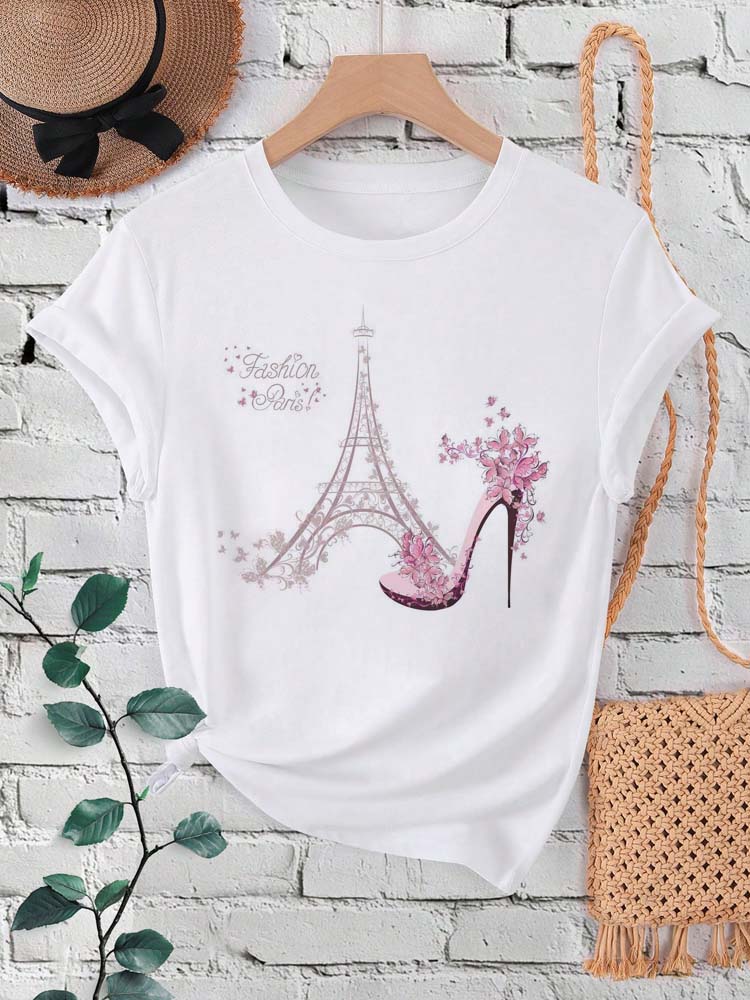 Moda paris torre eiffel impres - Summer Clothing In Paris avaliação e preço