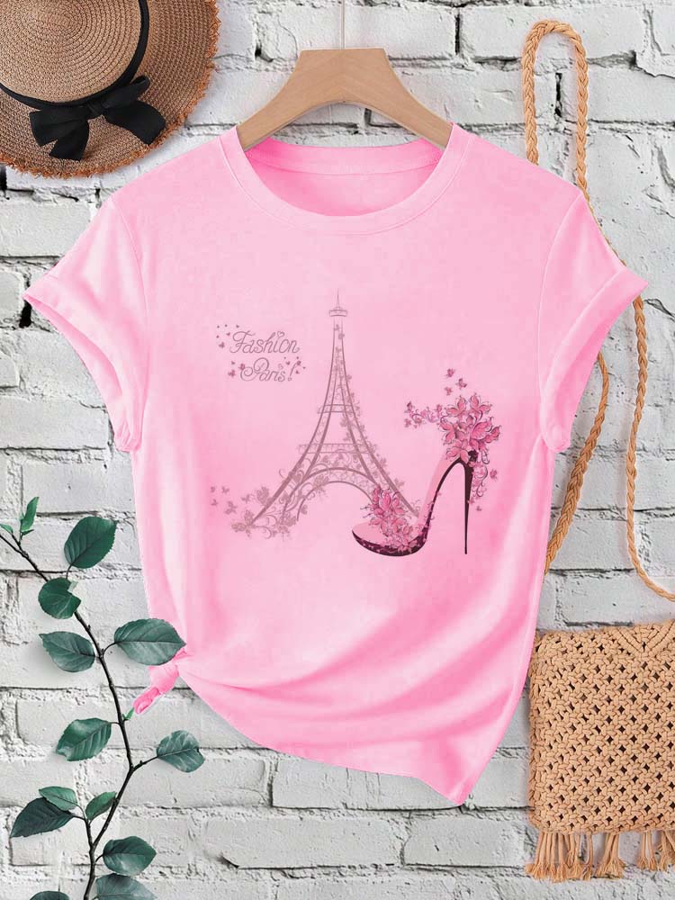 Moda paris torre eiffel impres - Summer Clothing In Paris avaliação e preço