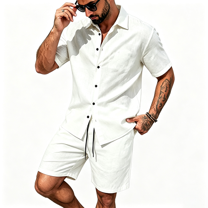 Conjunto Masculino de Linho de - Summer Clothing Guys avaliação e preço