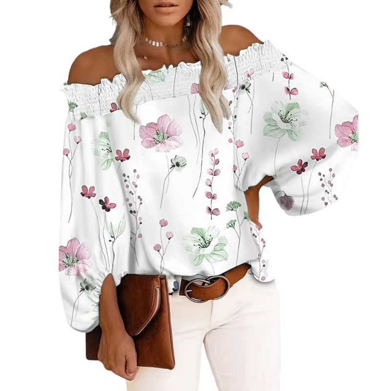 Blusa Casual Feminina Plus Siz - Off Shoulder Blouse avaliação e preço