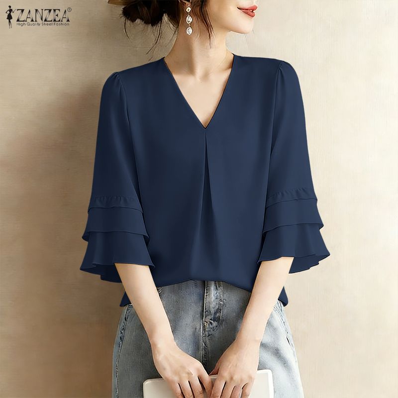 Blusa Feminina ZANZEA Elegante - Summer Clothing Work avaliação e preço