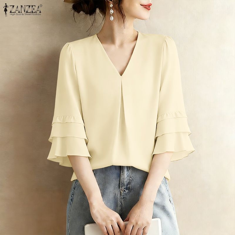 Blusa Feminina ZANZEA Elegante - Summer Clothing Work avaliação e preço