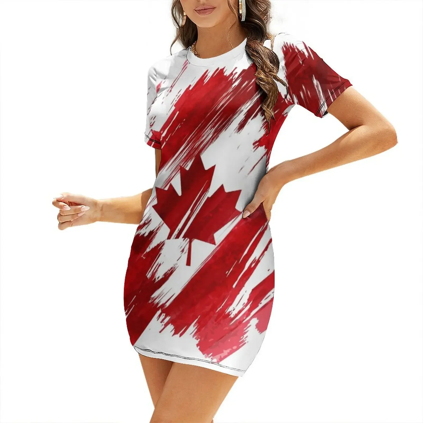 Vestido de Manga Curta Canaden - Summer Clothing Women Canada avaliação e preço