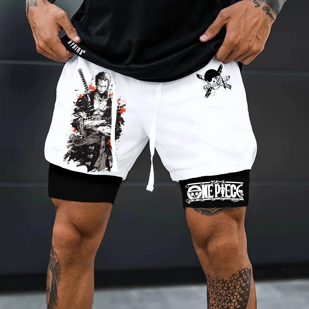 Shorts de camada dupla com est - Summer Clothing Layering avaliação e preço