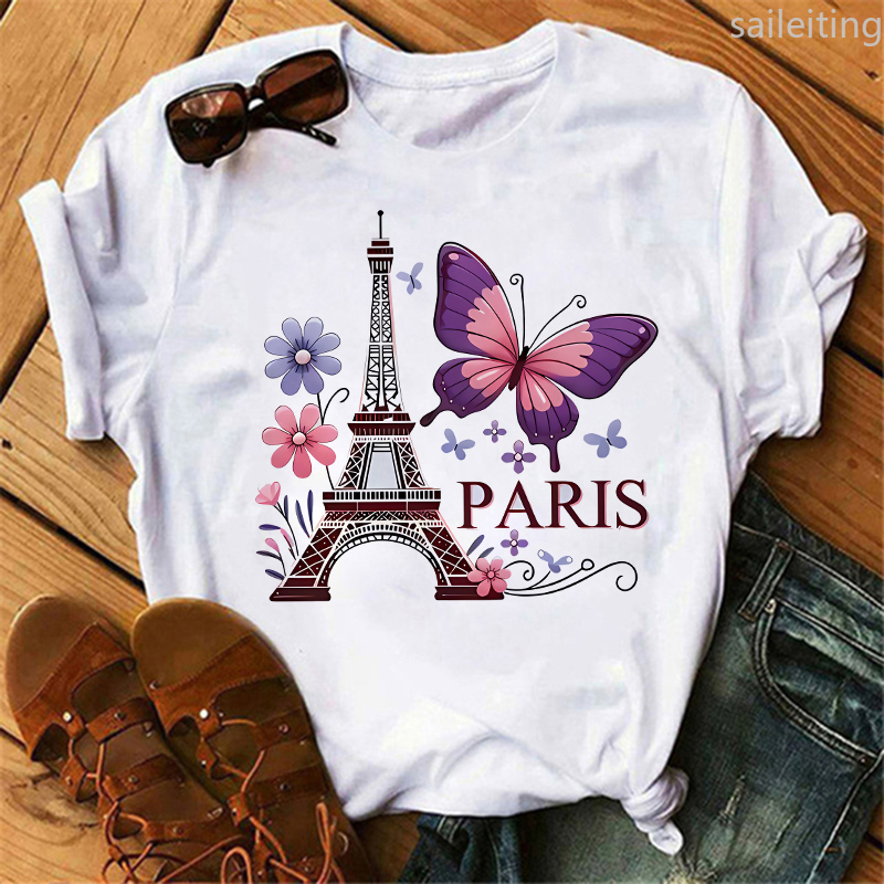 90s cor flor borboleta paris d - Summer Clothing In Paris avaliação e preço