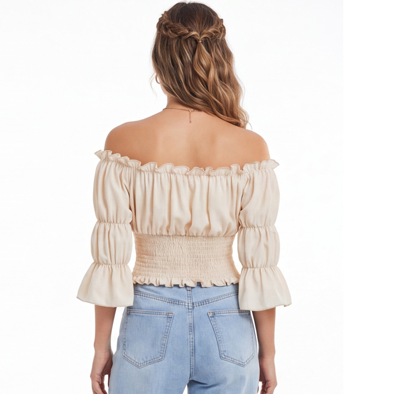 Blusa Renascentista Feminina c - Off Shoulder Blouse avaliação e preço