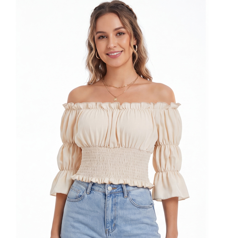 Blusa Renascentista Feminina c - Off Shoulder Blouse avaliação e preço