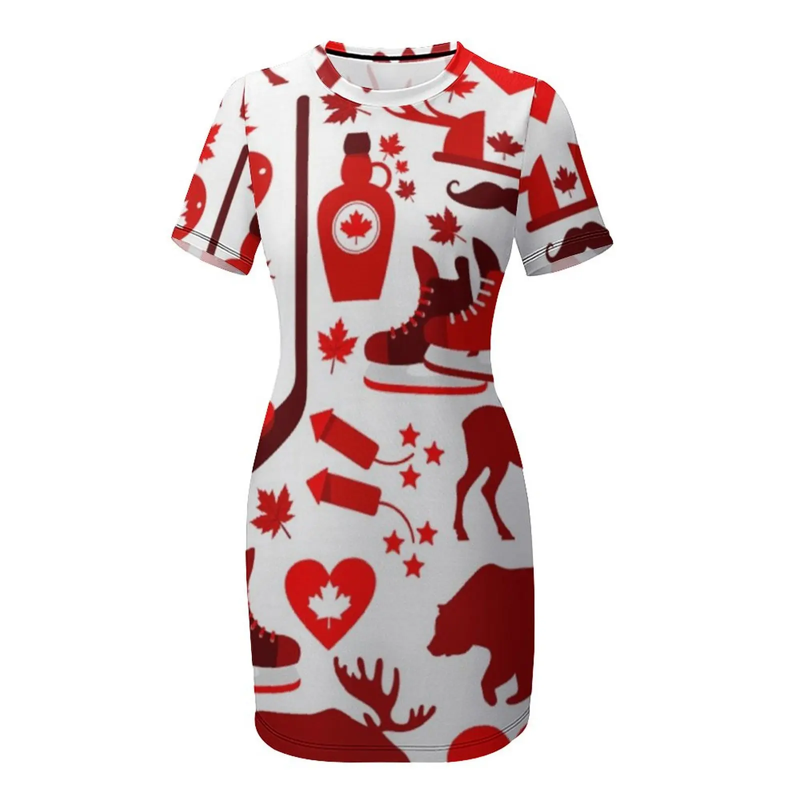 Vestido de Manga Curta com Est - Summer Clothing Women Canada avaliação e preço